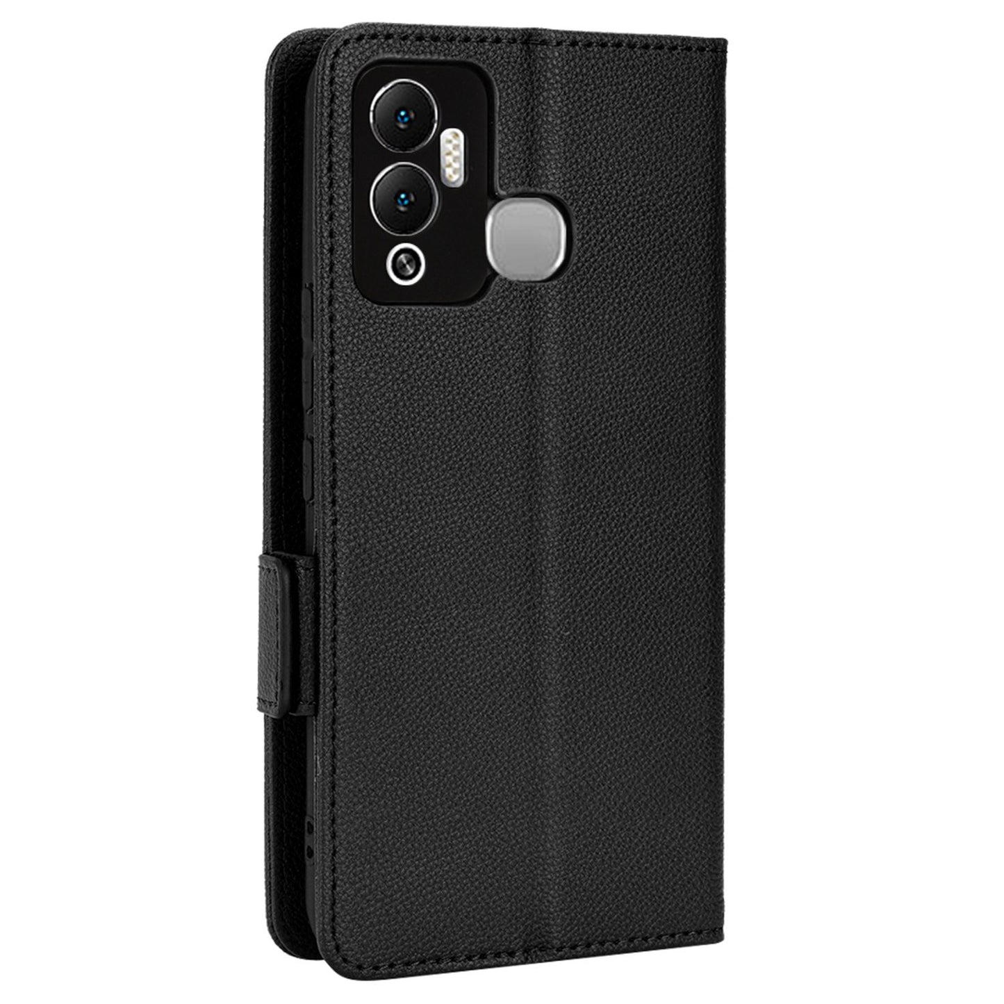 For Infinix Hot 12 Play 4G (X6816C) / Hot 12 Play NFC 4G Well-protected PU Leather Litchi Texture Phone Case Stand Wallet Magnetic Clasp Cover