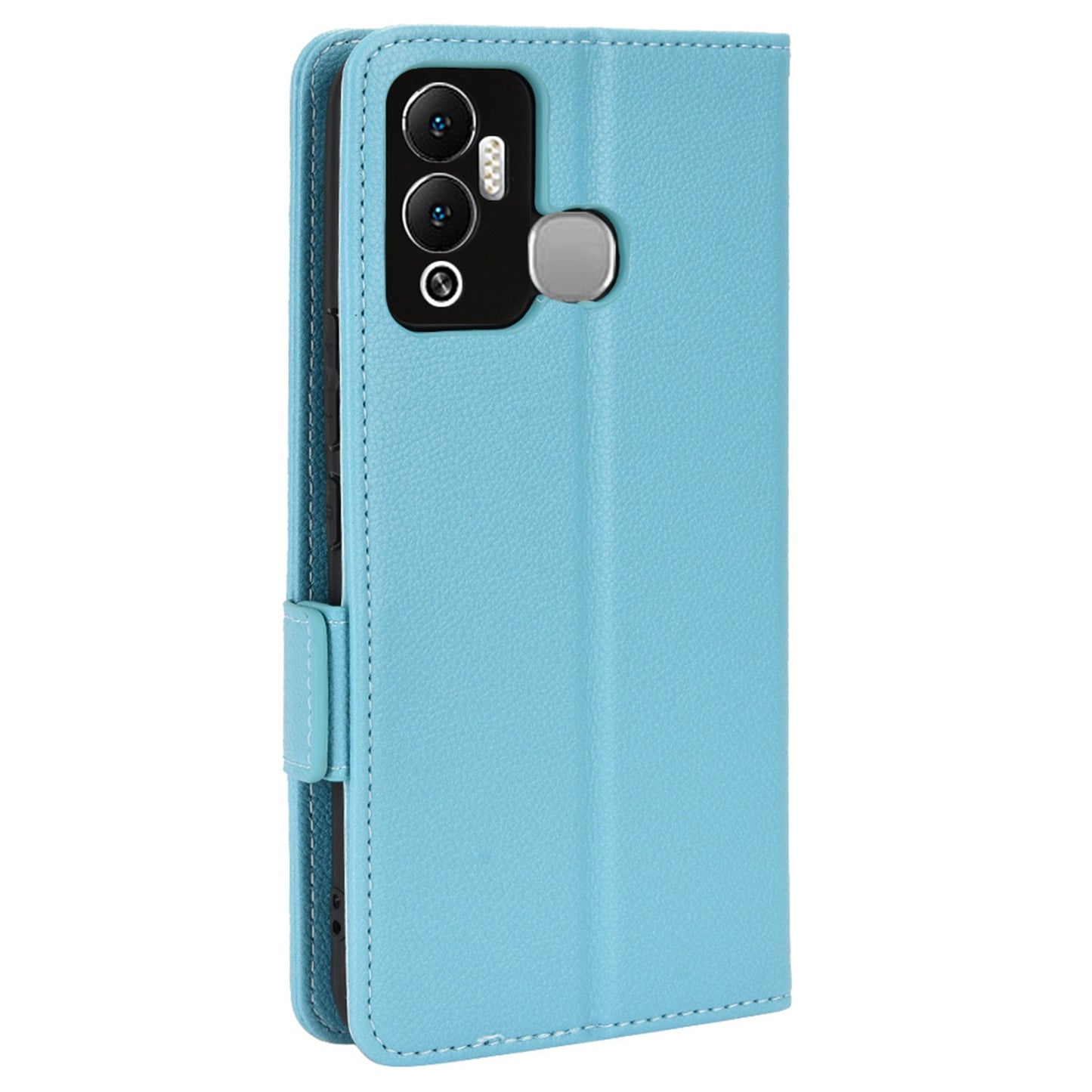 For Infinix Hot 12 Play 4G (X6816C) / Hot 12 Play NFC 4G Well-protected PU Leather Litchi Texture Phone Case Stand Wallet Magnetic Clasp Cover