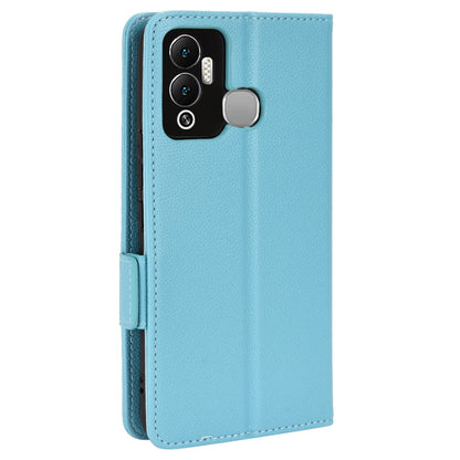 For Infinix Hot 12 Play 4G (X6816C) / Hot 12 Play NFC 4G Well-protected PU Leather Litchi Texture Phone Case Stand Wallet Magnetic Clasp Cover