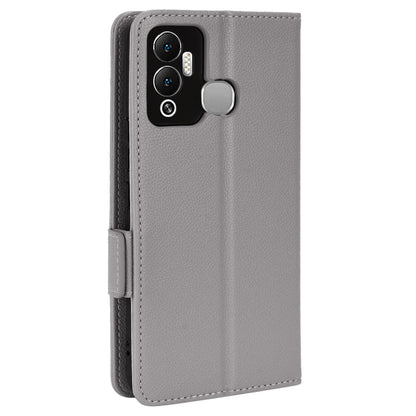 For Infinix Hot 12 Play 4G (X6816C) / Hot 12 Play NFC 4G Well-protected PU Leather Litchi Texture Phone Case Stand Wallet Magnetic Clasp Cover
