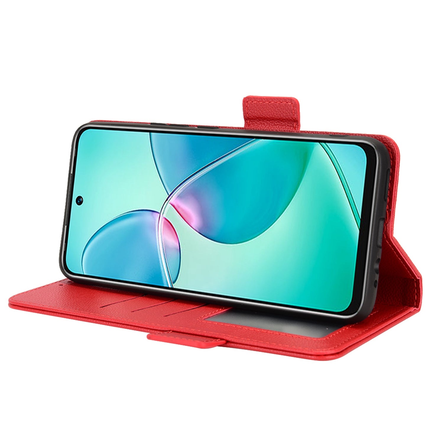 For Infinix Hot 12 Play 4G (X6816C) / Hot 12 Play NFC 4G Well-protected PU Leather Litchi Texture Phone Case Stand Wallet Magnetic Clasp Cover
