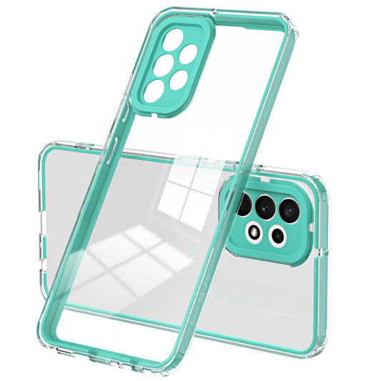 For Samsung Galaxy A73 5G Ultra-thin Clear TPU Phone Case with Colorful Frame Drop-proof Anti-scratch Phone Cover