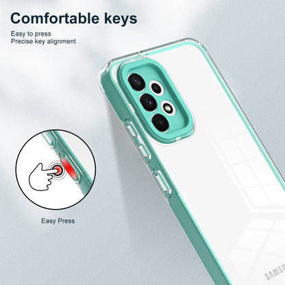 For Samsung Galaxy A73 5G Ultra-thin Clear TPU Phone Case with Colorful Frame Drop-proof Anti-scratch Phone Cover
