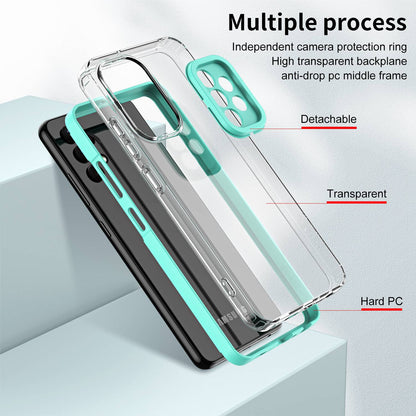 For Samsung Galaxy A73 5G Ultra-thin Clear TPU Phone Case with Colorful Frame Drop-proof Anti-scratch Phone Cover