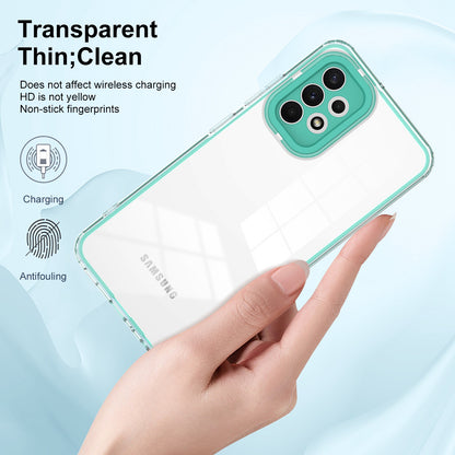 For Samsung Galaxy A73 5G Ultra-thin Clear TPU Phone Case with Colorful Frame Drop-proof Anti-scratch Phone Cover