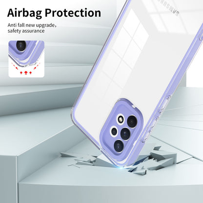 For Samsung Galaxy A73 5G Ultra-thin Clear TPU Phone Case with Colorful Frame Drop-proof Anti-scratch Phone Cover
