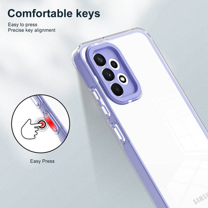 For Samsung Galaxy A73 5G Ultra-thin Clear TPU Phone Case with Colorful Frame Drop-proof Anti-scratch Phone Cover
