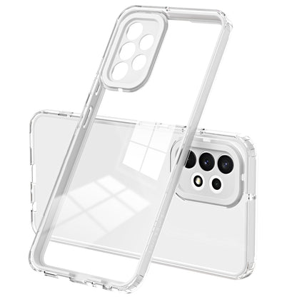 For Samsung Galaxy A73 5G Ultra-thin Clear TPU Phone Case with Colorful Frame Drop-proof Anti-scratch Phone Cover