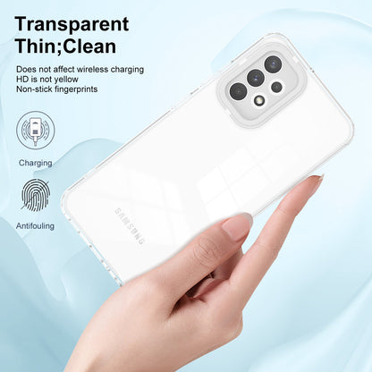 For Samsung Galaxy A73 5G Ultra-thin Clear TPU Phone Case with Colorful Frame Drop-proof Anti-scratch Phone Cover