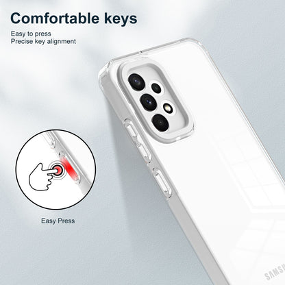 For Samsung Galaxy A73 5G Ultra-thin Clear TPU Phone Case with Colorful Frame Drop-proof Anti-scratch Phone Cover
