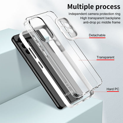 For Samsung Galaxy A73 5G Ultra-thin Clear TPU Phone Case with Colorful Frame Drop-proof Anti-scratch Phone Cover