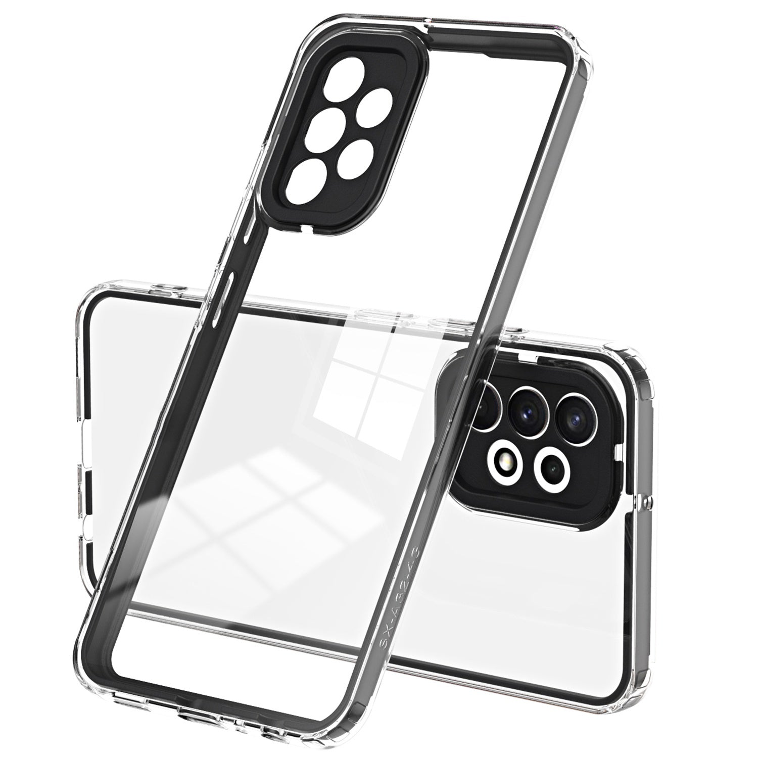 For Samsung Galaxy A73 5G Ultra-thin Clear TPU Phone Case with Colorful Frame Drop-proof Anti-scratch Phone Cover