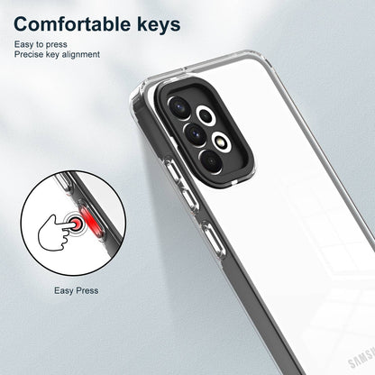 For Samsung Galaxy A73 5G Ultra-thin Clear TPU Phone Case with Colorful Frame Drop-proof Anti-scratch Phone Cover