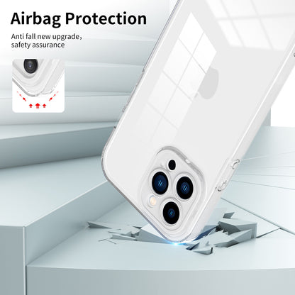 For iPhone 13 Pro 6.1 inch Shockproof Clear Mobile Phone TPU Case with Airbag Protection Colorful Frame Anti-fall Phone Cover