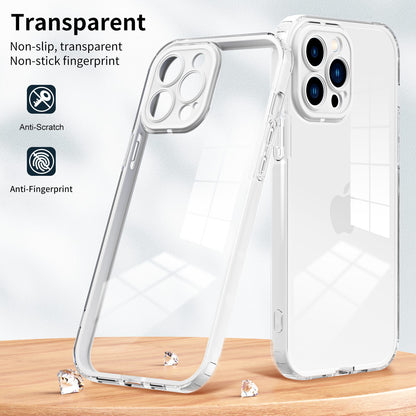 For iPhone 13 Pro 6.1 inch Shockproof Clear Mobile Phone TPU Case with Airbag Protection Colorful Frame Anti-fall Phone Cover