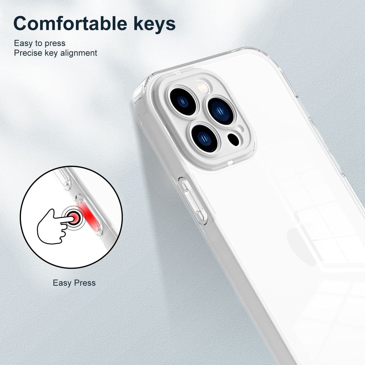 For iPhone 13 Pro 6.1 inch Shockproof Clear Mobile Phone TPU Case with Airbag Protection Colorful Frame Anti-fall Phone Cover