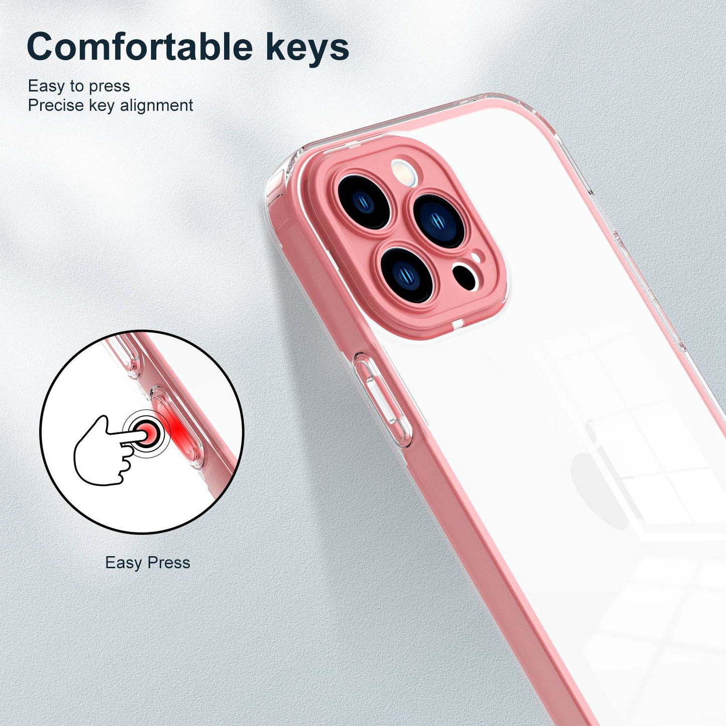 For iPhone 13 Pro 6.1 inch Shockproof Clear Mobile Phone TPU Case with Airbag Protection Colorful Frame Anti-fall Phone Cover