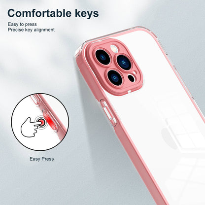 For iPhone 13 Pro 6.1 inch Shockproof Clear Mobile Phone TPU Case with Airbag Protection Colorful Frame Anti-fall Phone Cover