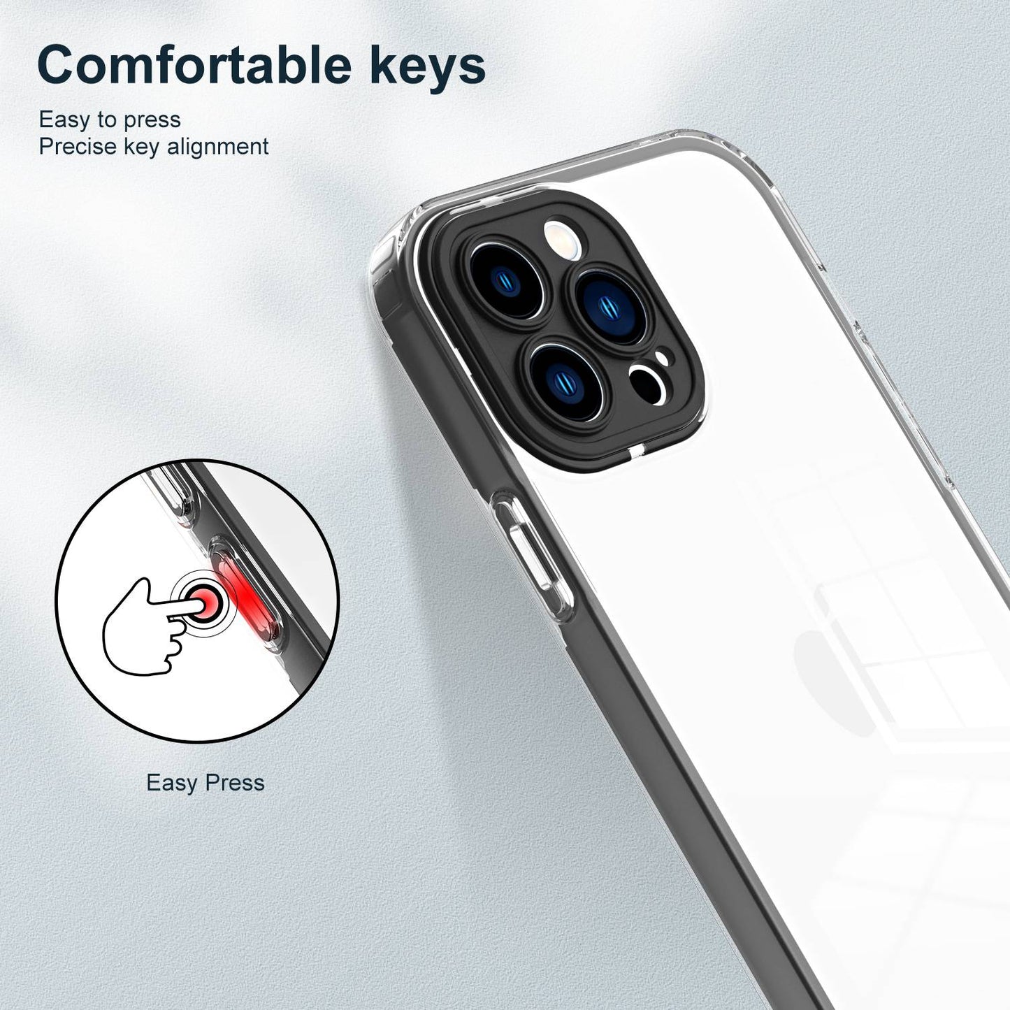 For iPhone 13 Pro 6.1 inch Shockproof Clear Mobile Phone TPU Case with Airbag Protection Colorful Frame Anti-fall Phone Cover