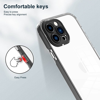 For iPhone 13 Pro 6.1 inch Shockproof Clear Mobile Phone TPU Case with Airbag Protection Colorful Frame Anti-fall Phone Cover