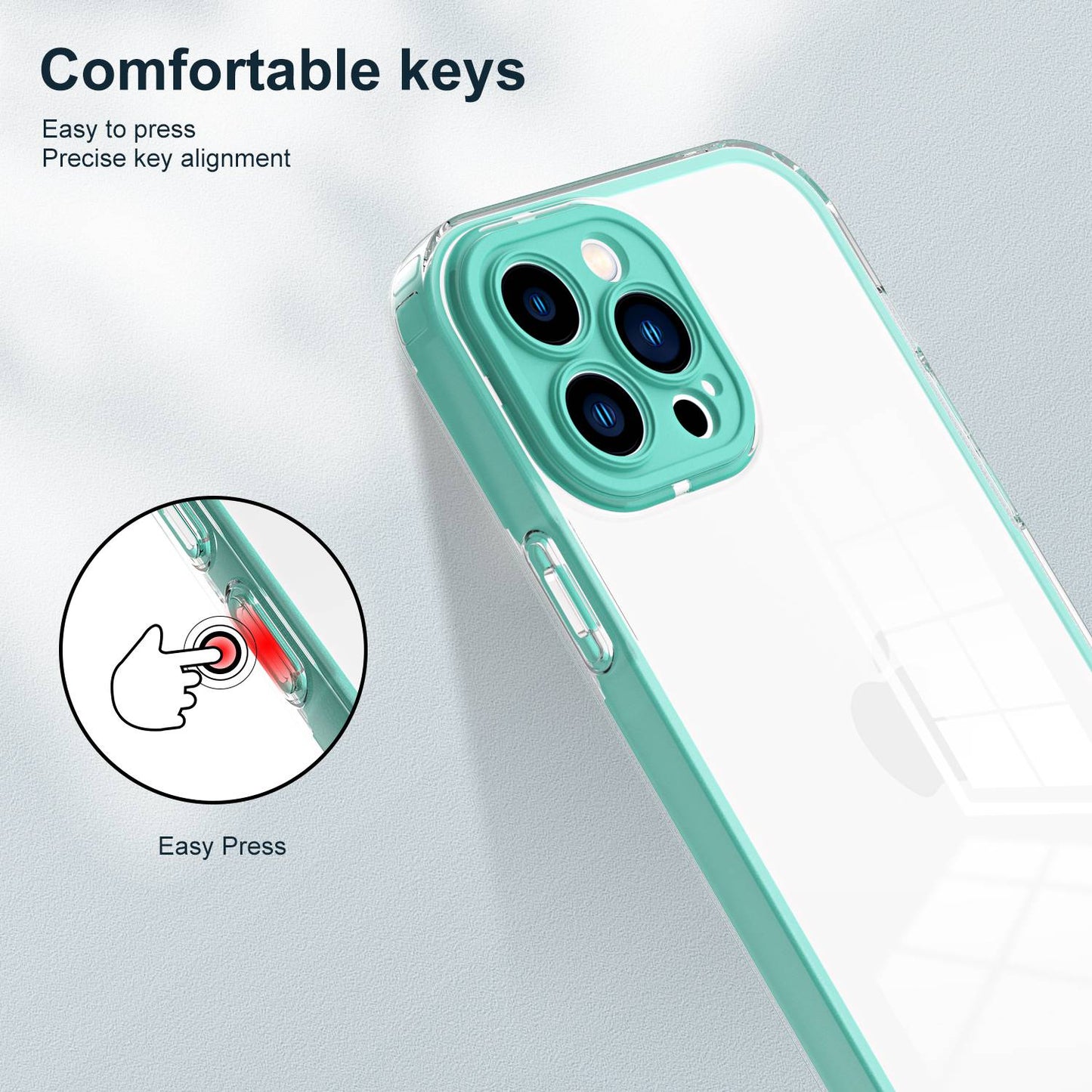 For iPhone 13 Pro 6.1 inch Shockproof Clear Mobile Phone TPU Case with Airbag Protection Colorful Frame Anti-fall Phone Cover