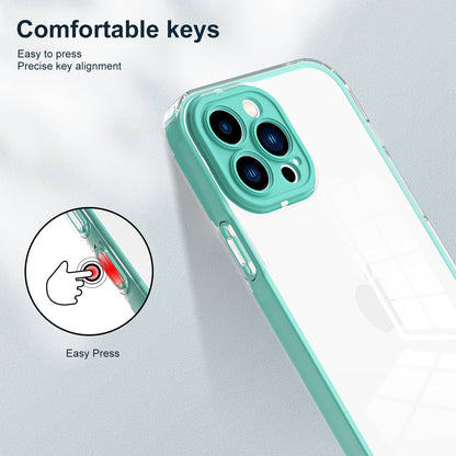 For iPhone 13 Pro 6.1 inch Shockproof Clear Mobile Phone TPU Case with Airbag Protection Colorful Frame Anti-fall Phone Cover