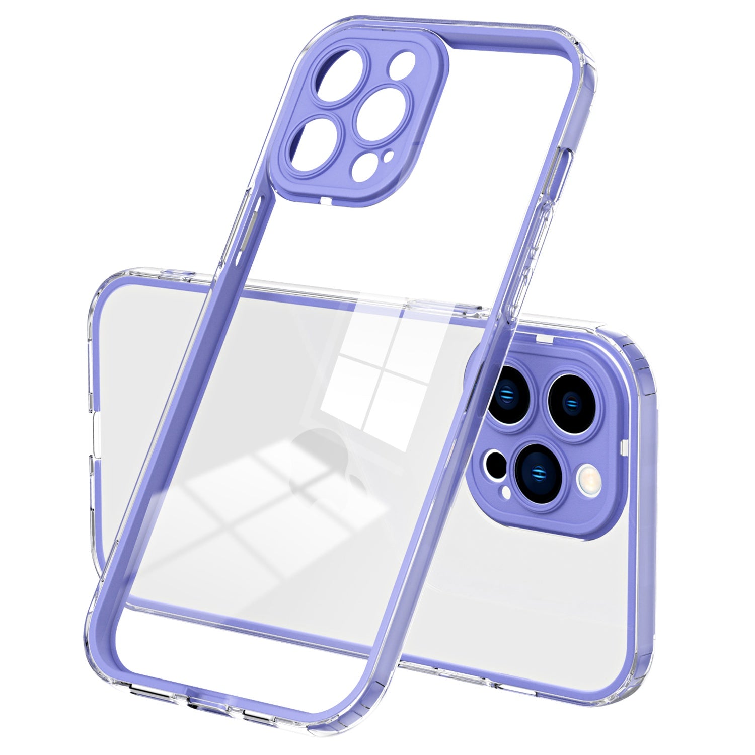 For iPhone 13 Pro 6.1 inch Shockproof Clear Mobile Phone TPU Case with Airbag Protection Colorful Frame Anti-fall Phone Cover