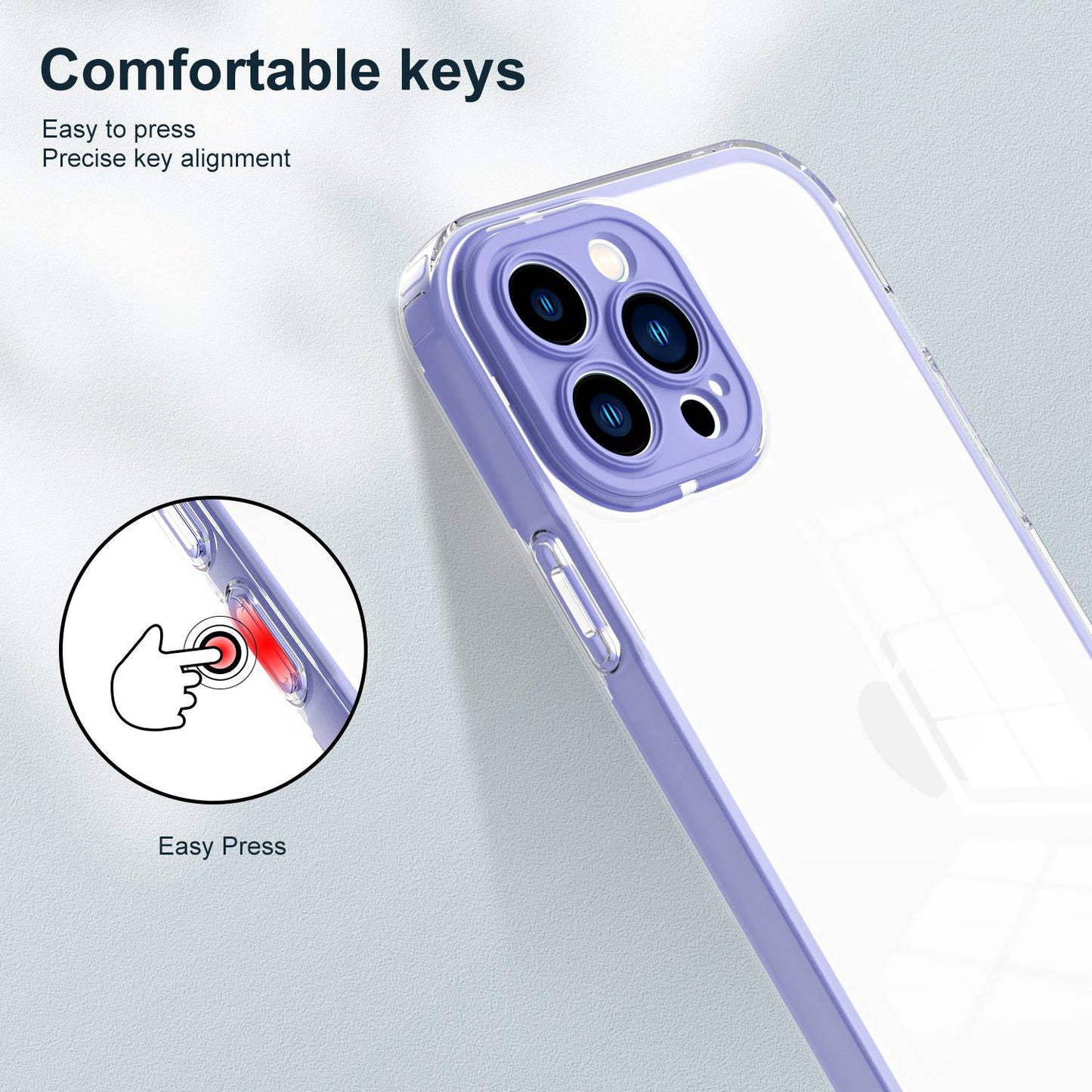 For iPhone 13 Pro 6.1 inch Shockproof Clear Mobile Phone TPU Case with Airbag Protection Colorful Frame Anti-fall Phone Cover
