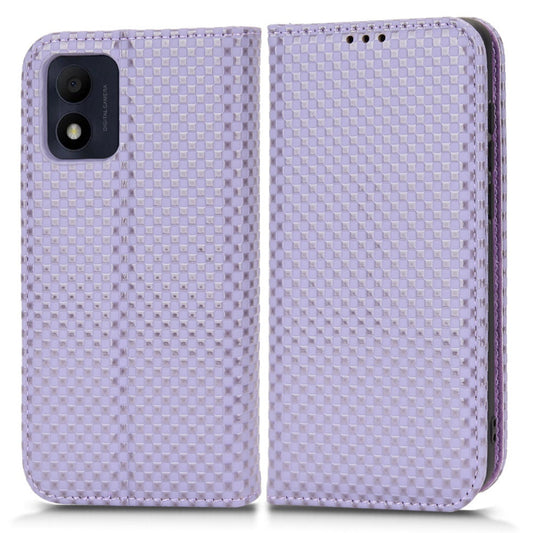 For Alcatel 1B (2022) / TCL 303 Grid Texture Folio Flip PU Leather Stand Case Magnetic Auto-absorbed Cell Phone Wallet Cover