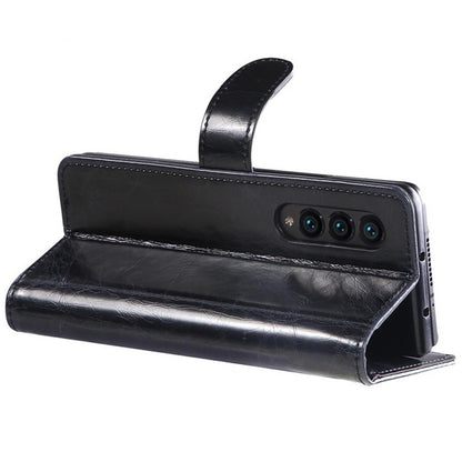 For Samsung Galaxy Z Fold3 5G Waxy Texture Zipper Pocket PU Leather Case Stand Wallet Folio Flip Phone Cover
