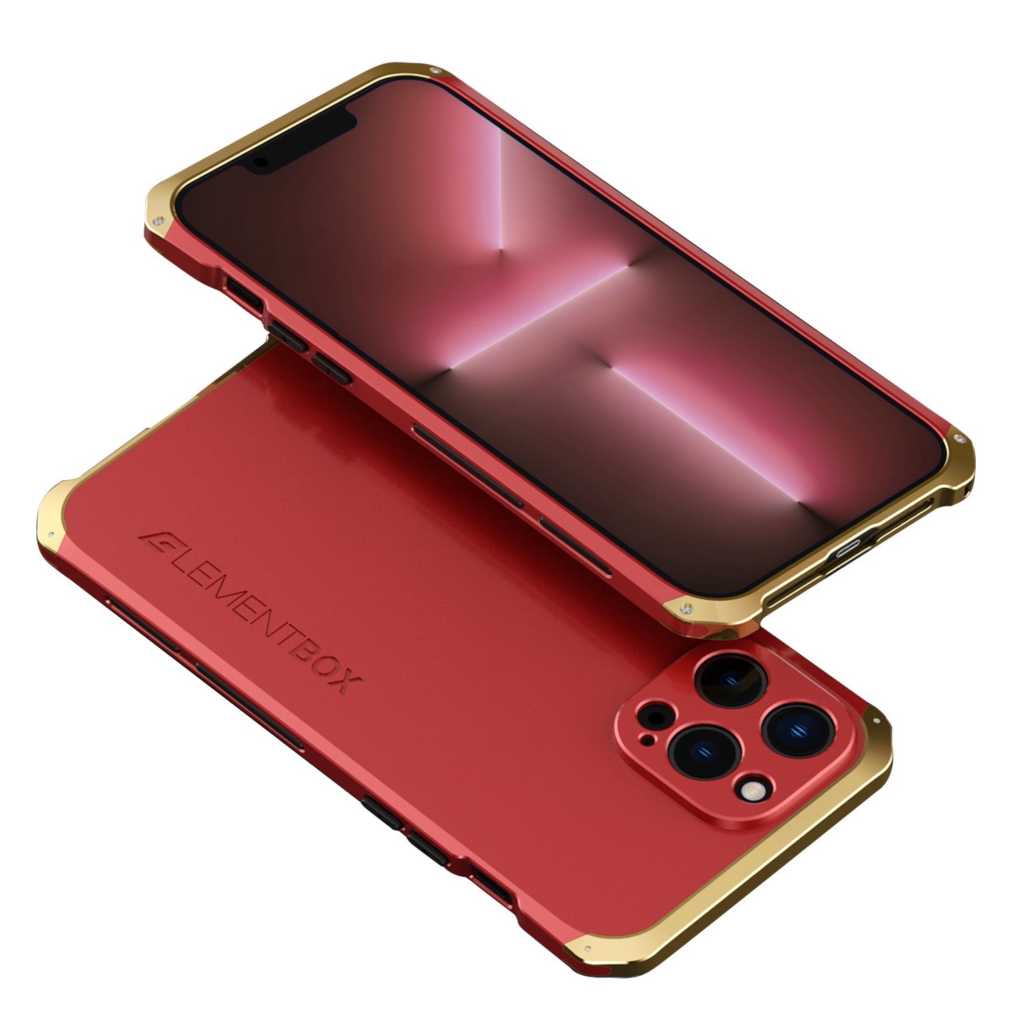 For iPhone 13 Pro 6.1 inch 3-Piece Design PC + Metal Edge Phone Protection Case Anti-scratch Anti-drop Cover
