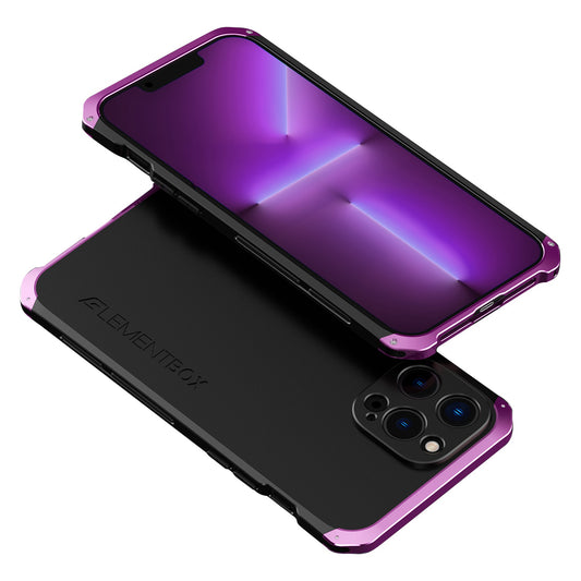 For iPhone 13 Pro 6.1 inch 3-Piece Design PC + Metal Edge Phone Protection Case Anti-scratch Anti-drop Cover