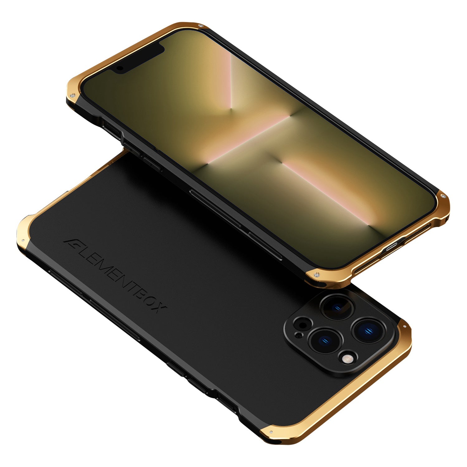 For iPhone 13 Pro 6.1 inch 3-Piece Design PC + Metal Edge Phone Protection Case Anti-scratch Anti-drop Cover