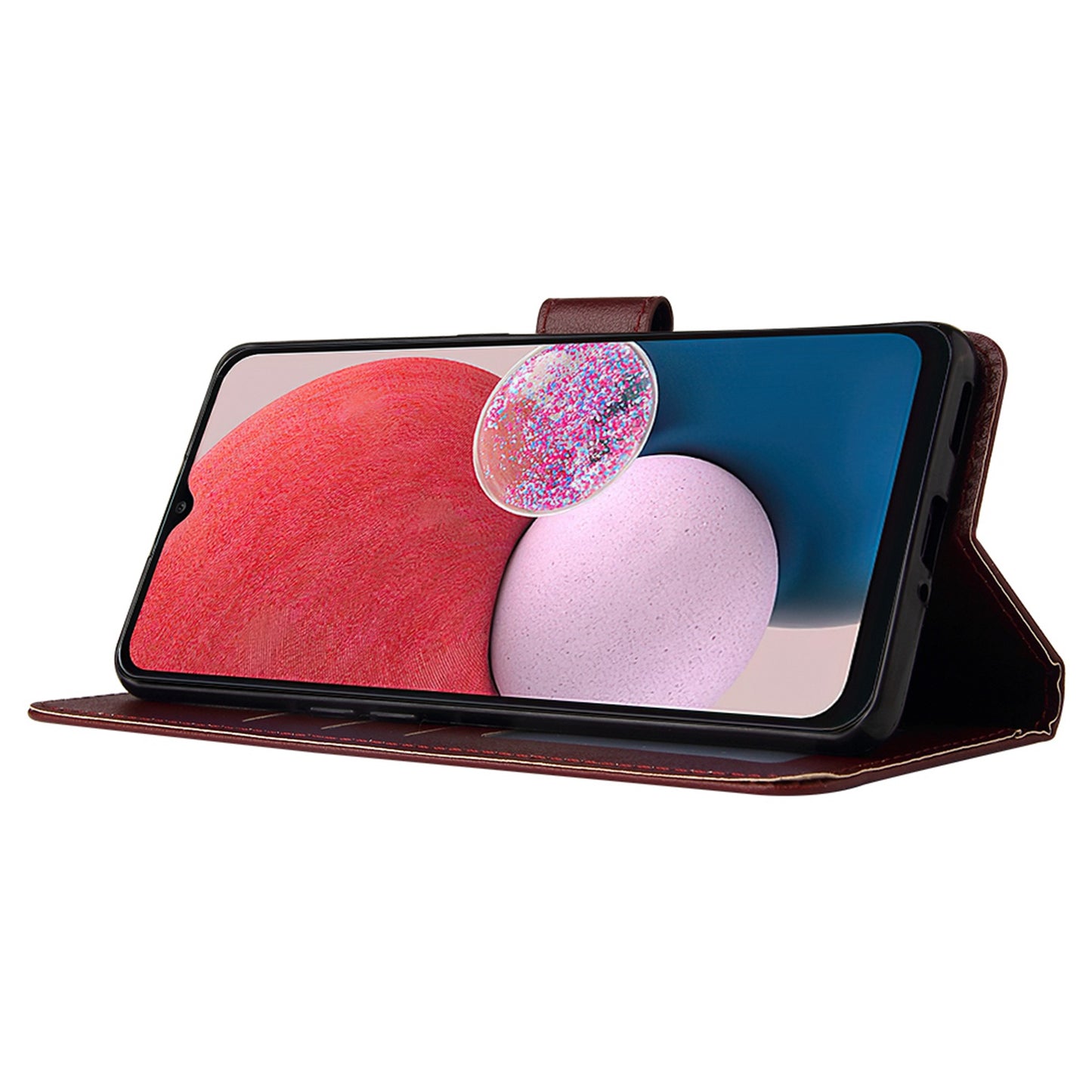 For Samsung Galaxy A13 4G / 5G / A04s 4G (164.7 x 76.7 x 9.1 mm) Scratch Proof Stand Cover, Folio Flip PU Leather Wallet Cell Phone Case with Lanyard