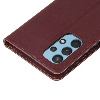 For Samsung Galaxy A13 4G / 5G / A04s 4G (164.7 x 76.7 x 9.1 mm) Scratch Proof Stand Cover, Folio Flip PU Leather Wallet Cell Phone Case with Lanyard