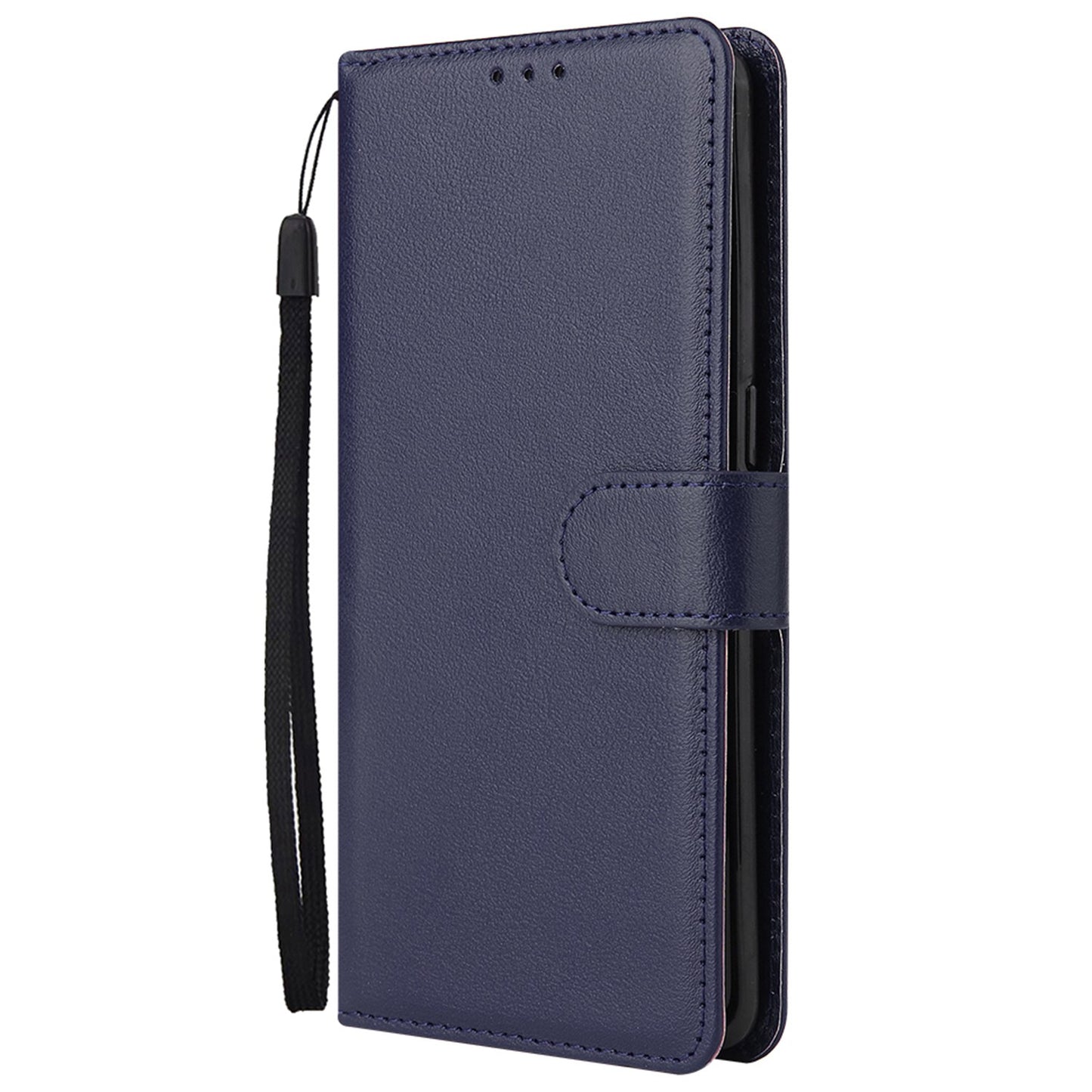 For Samsung Galaxy A13 4G / 5G / A04s 4G (164.7 x 76.7 x 9.1 mm) Scratch Proof Stand Cover, Folio Flip PU Leather Wallet Cell Phone Case with Lanyard