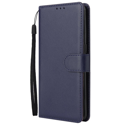 For Samsung Galaxy A13 4G / 5G / A04s 4G (164.7 x 76.7 x 9.1 mm) Scratch Proof Stand Cover, Folio Flip PU Leather Wallet Cell Phone Case with Lanyard