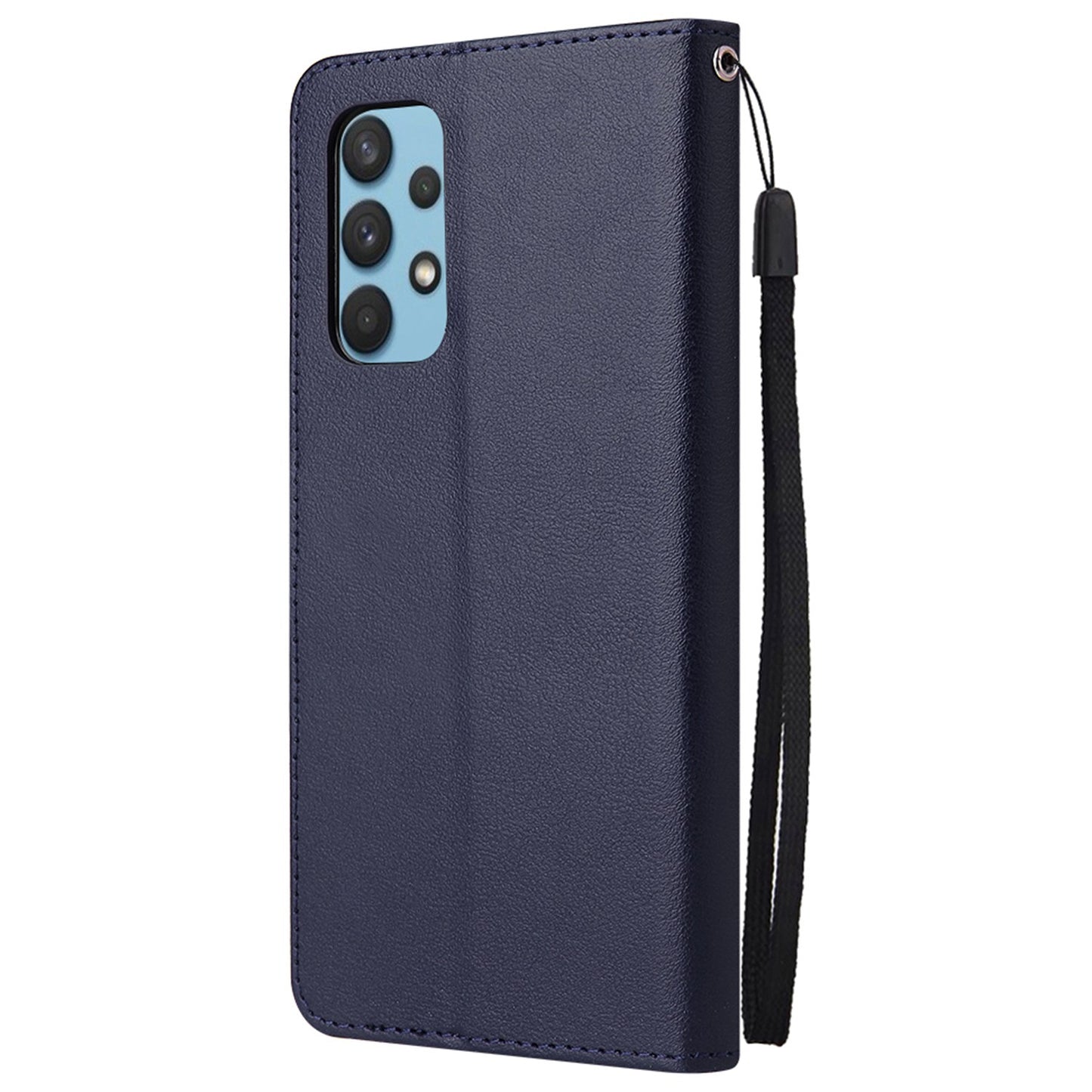 For Samsung Galaxy A13 4G / 5G / A04s 4G (164.7 x 76.7 x 9.1 mm) Scratch Proof Stand Cover, Folio Flip PU Leather Wallet Cell Phone Case with Lanyard