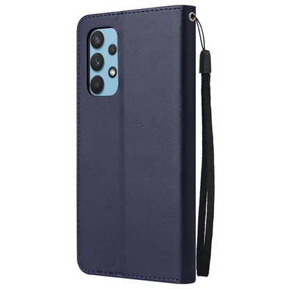 For Samsung Galaxy A13 4G / 5G / A04s 4G (164.7 x 76.7 x 9.1 mm) Scratch Proof Stand Cover, Folio Flip PU Leather Wallet Cell Phone Case with Lanyard