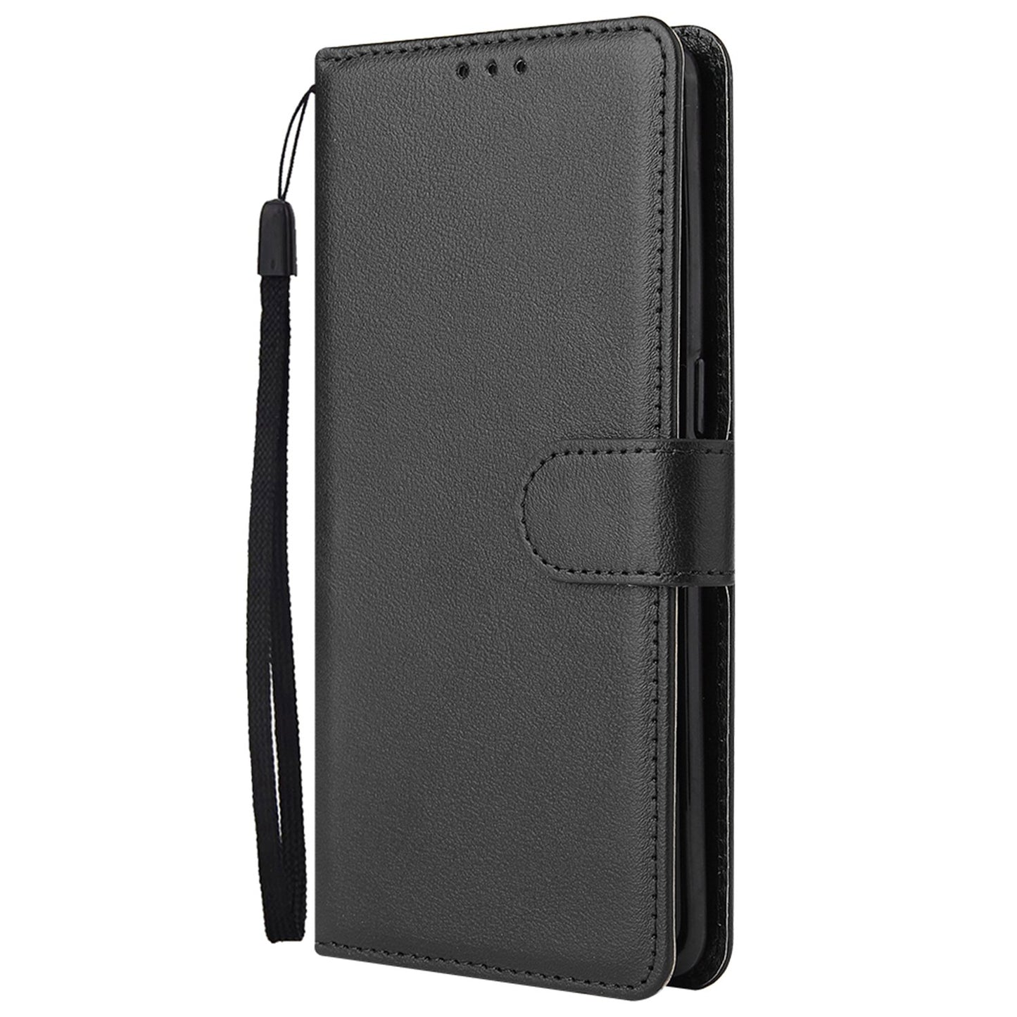 For Samsung Galaxy A13 4G / 5G / A04s 4G (164.7 x 76.7 x 9.1 mm) Scratch Proof Stand Cover, Folio Flip PU Leather Wallet Cell Phone Case with Lanyard