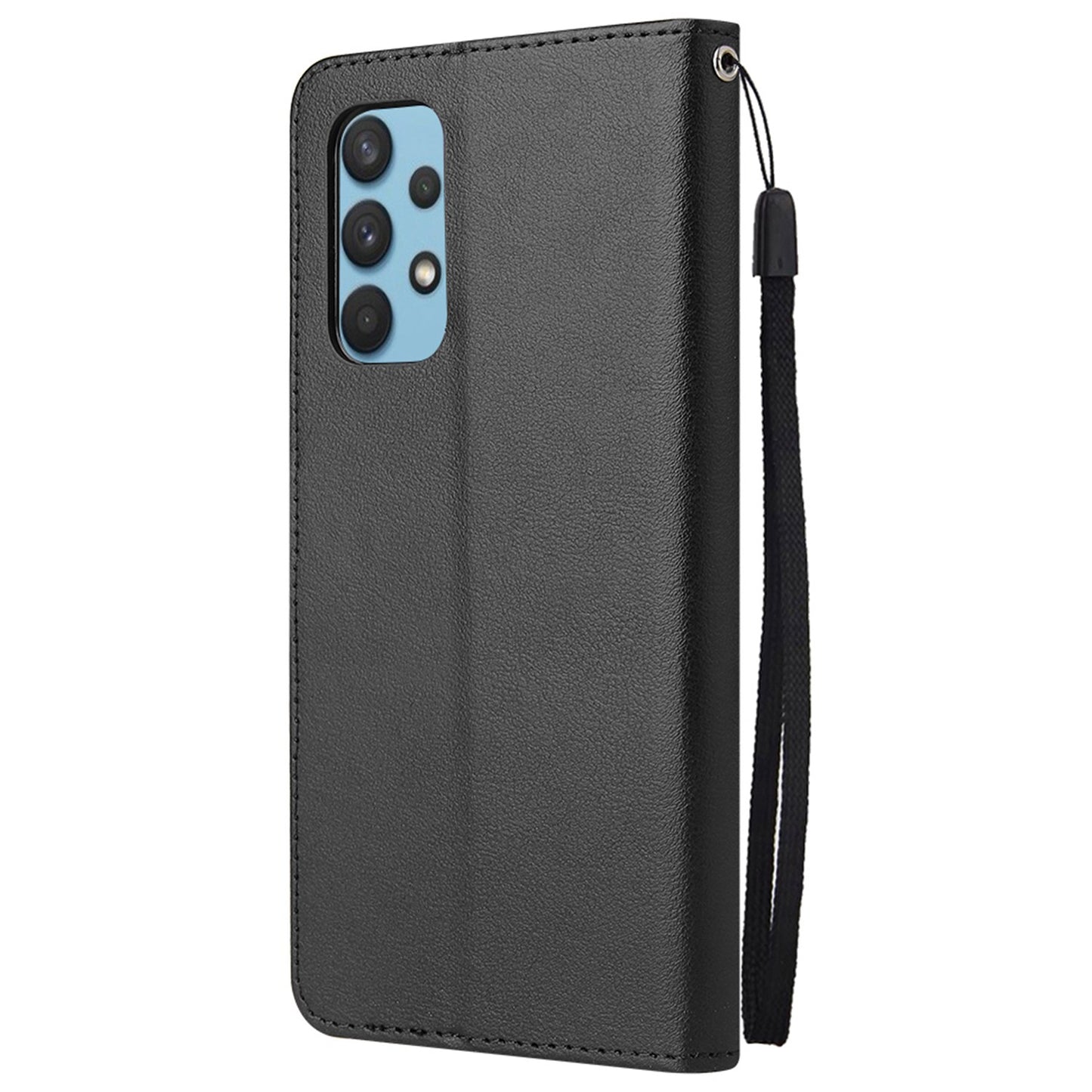 For Samsung Galaxy A13 4G / 5G / A04s 4G (164.7 x 76.7 x 9.1 mm) Scratch Proof Stand Cover, Folio Flip PU Leather Wallet Cell Phone Case with Lanyard