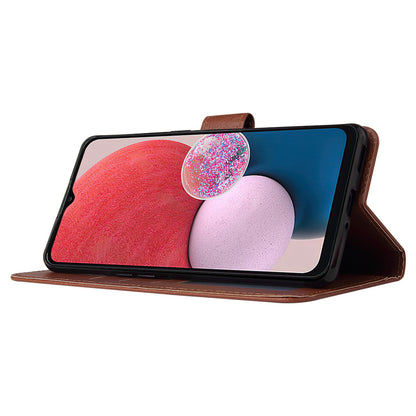 For Samsung Galaxy A13 4G / 5G / A04s 4G (164.7 x 76.7 x 9.1 mm) Scratch Proof Stand Cover, Folio Flip PU Leather Wallet Cell Phone Case with Lanyard