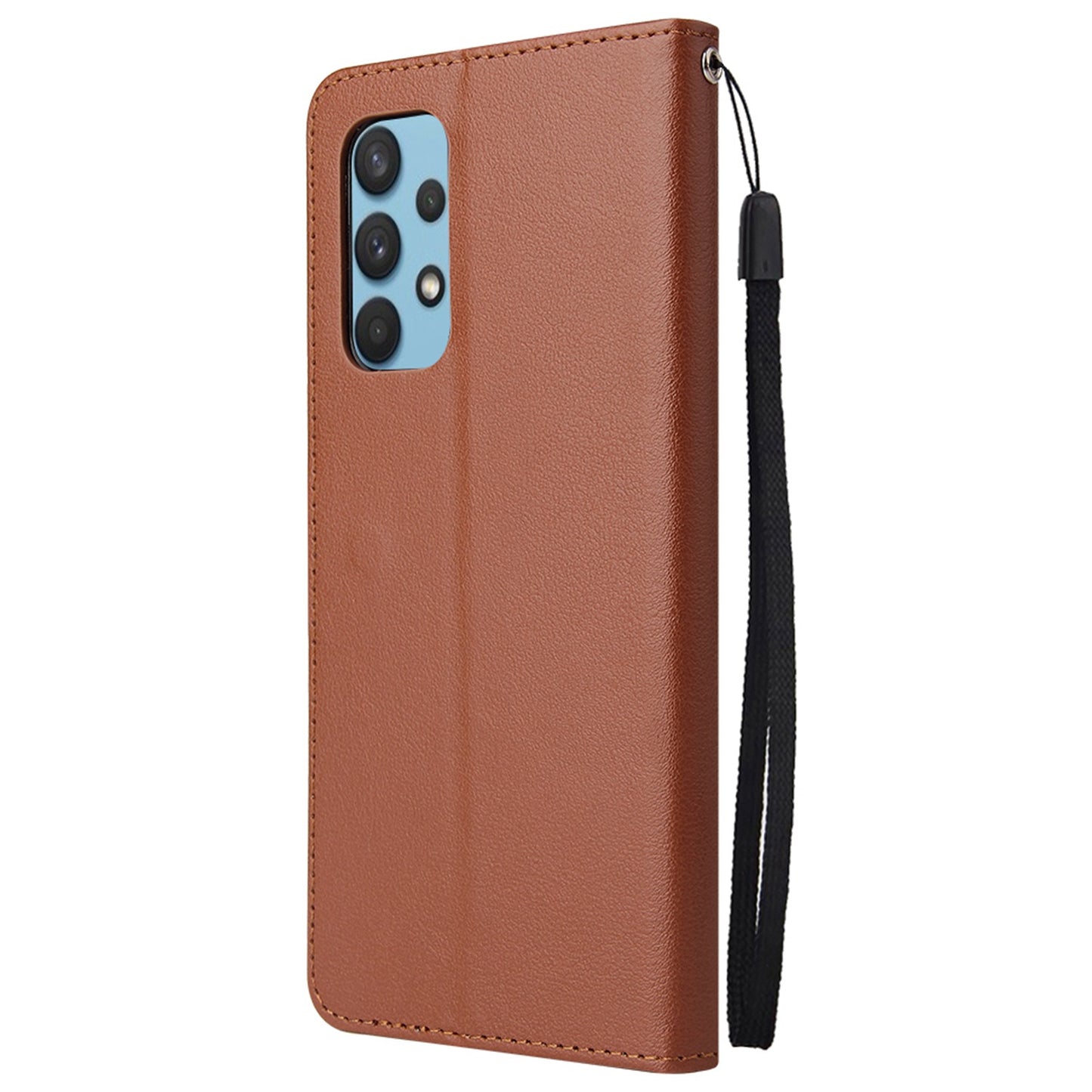 For Samsung Galaxy A13 4G / 5G / A04s 4G (164.7 x 76.7 x 9.1 mm) Scratch Proof Stand Cover, Folio Flip PU Leather Wallet Cell Phone Case with Lanyard