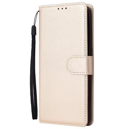 For Samsung Galaxy A13 4G / 5G / A04s 4G (164.7 x 76.7 x 9.1 mm) Scratch Proof Stand Cover, Folio Flip PU Leather Wallet Cell Phone Case with Lanyard