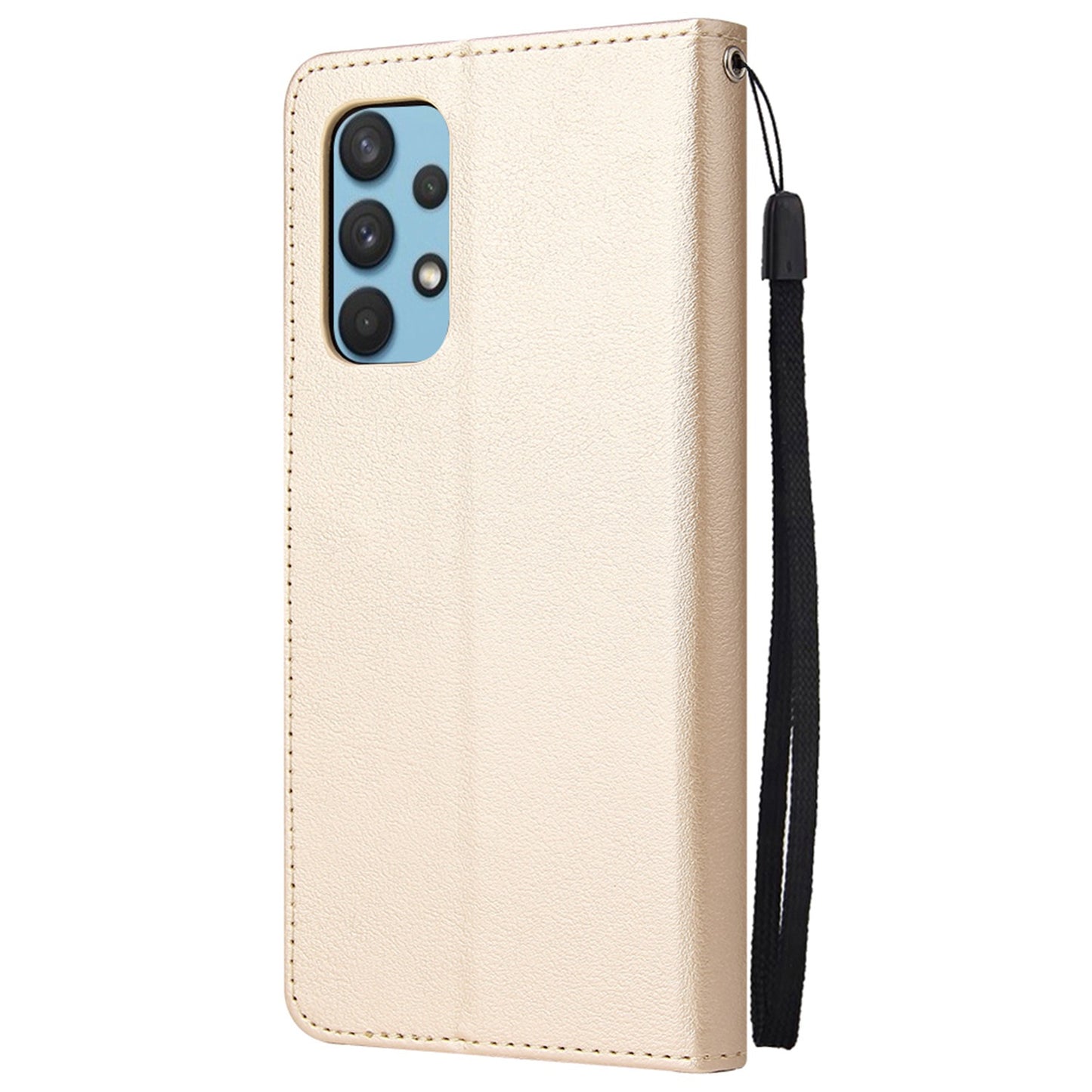 For Samsung Galaxy A13 4G / 5G / A04s 4G (164.7 x 76.7 x 9.1 mm) Scratch Proof Stand Cover, Folio Flip PU Leather Wallet Cell Phone Case with Lanyard