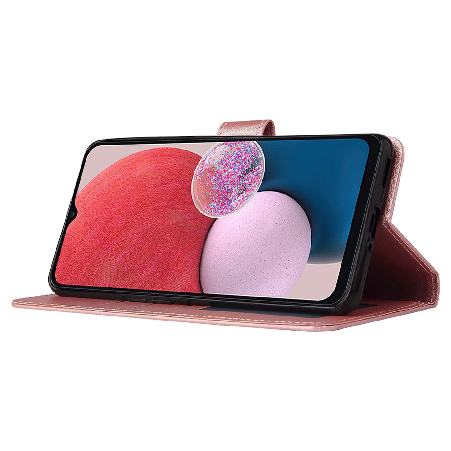 For Samsung Galaxy A13 4G / 5G / A04s 4G (164.7 x 76.7 x 9.1 mm) Scratch Proof Stand Cover, Folio Flip PU Leather Wallet Cell Phone Case with Lanyard