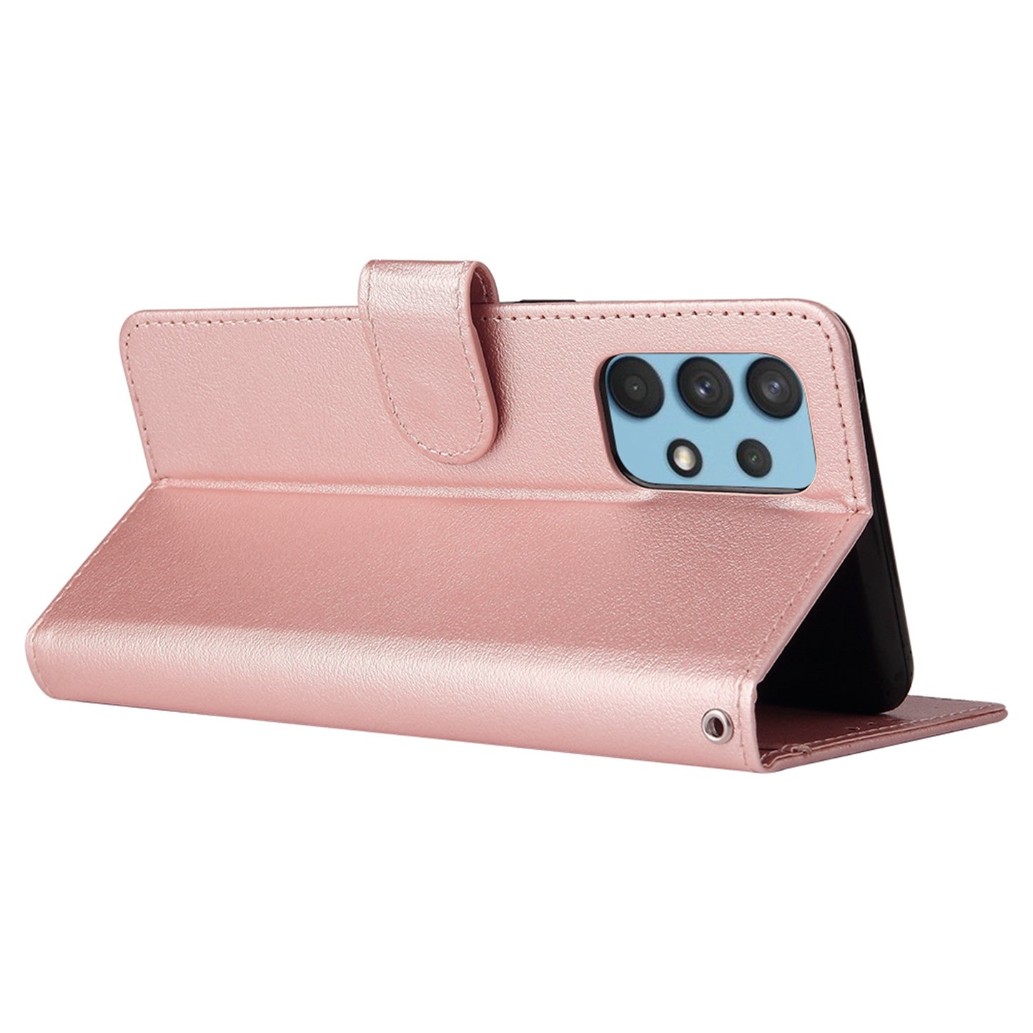 For Samsung Galaxy A13 4G / 5G / A04s 4G (164.7 x 76.7 x 9.1 mm) Scratch Proof Stand Cover, Folio Flip PU Leather Wallet Cell Phone Case with Lanyard