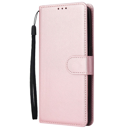 For Samsung Galaxy A13 4G / 5G / A04s 4G (164.7 x 76.7 x 9.1 mm) Scratch Proof Stand Cover, Folio Flip PU Leather Wallet Cell Phone Case with Lanyard