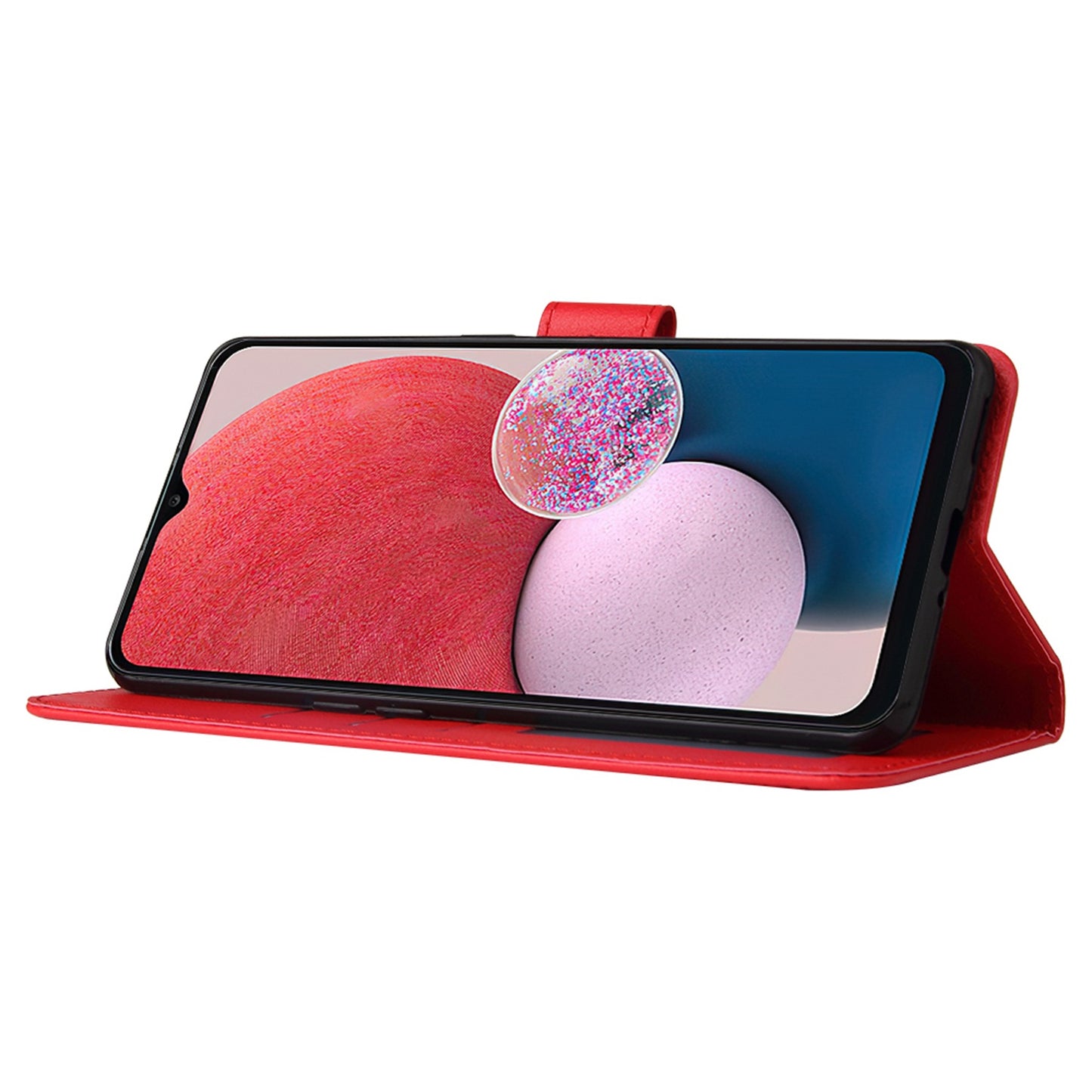 For Samsung Galaxy A13 4G / 5G / A04s 4G (164.7 x 76.7 x 9.1 mm) Scratch Proof Stand Cover, Folio Flip PU Leather Wallet Cell Phone Case with Lanyard