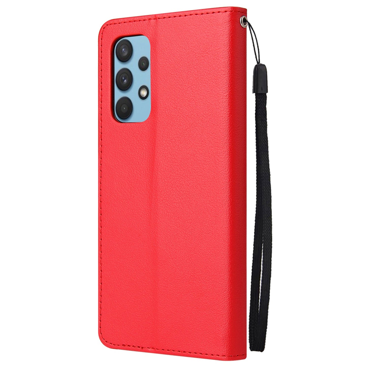 For Samsung Galaxy A13 4G / 5G / A04s 4G (164.7 x 76.7 x 9.1 mm) Scratch Proof Stand Cover, Folio Flip PU Leather Wallet Cell Phone Case with Lanyard